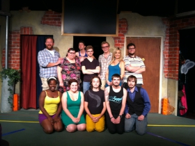 TIM's actors and musicians: bottom row (left to right): Mara McGhee, Mary Kelly, Patricio Amerena, Nevin Langhus, Mike Kellar top row: Robby McGhee, Mary Baird, Jordan Gwiazdowski, Jacob Bach, Matt Bozora , Colleen Schmitt, Steve Baird