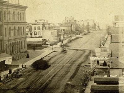 Yesterday’s Milwaukee: Wisconsin Ave. at Milwaukee St., 1862
