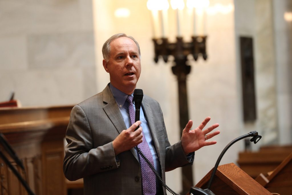 Speaker Robin Vos, R-Rochester, is seen during a convening of the Assembly at the Wisconsin State Capitol on Jan. 25, 2020 in Madison, Wis. Coburn Dukehart/Wisconsin Watch